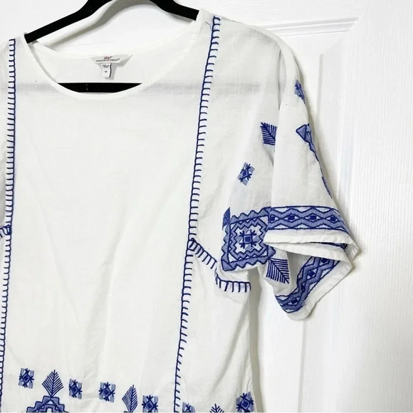 VINEYARD VINES Grand Millennial Embroidered Blue White Lightweight Top Small‎ - Picture 3 of 7